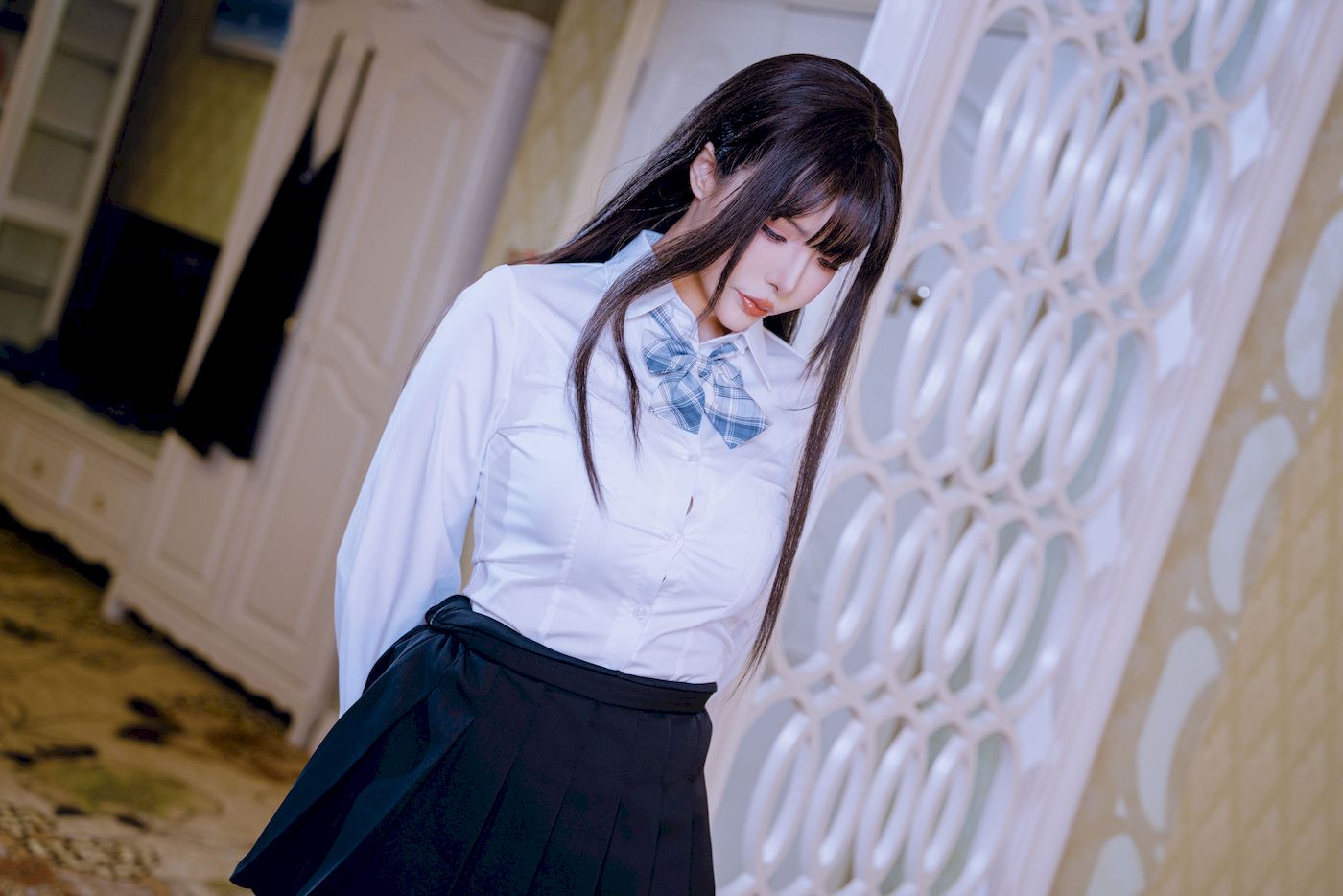 夏小秋秋秋白丝学妹制服户外性感写真