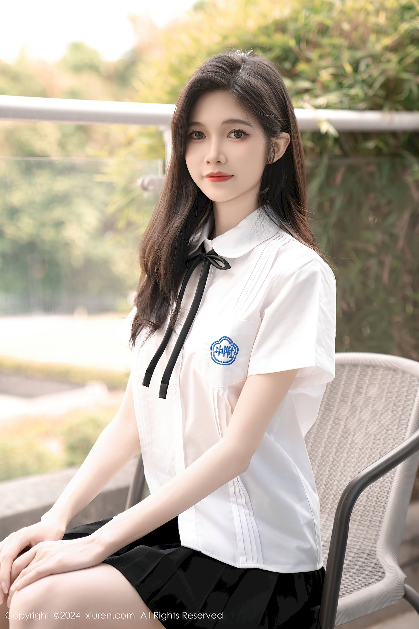 秀人网美女模特程程程-学生制服搭配清秀身材性感写真-御萝部落-御萝部落